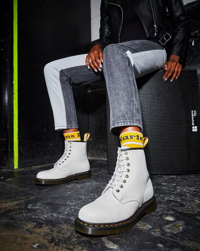 1460 VEGAN LACE UP BOOTS IN WHITE